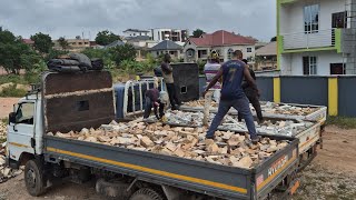 Building in Ghana 🇬🇭 Natural Stone for house decoration [upl. by Peppi418]