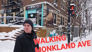 1 7 24 WALKING IN THE SNOW ON MONKLAND AVE WITH BEN IN MONTREAL [upl. by Dewie]