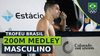 Troféu Brasil de Natação 2023  Leonardo Santos vence os 200m medley masculino [upl. by Elehcor]