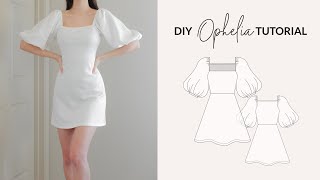 DIY Puff Sleeve Dress  Sewing Pattern [upl. by Stoecker]