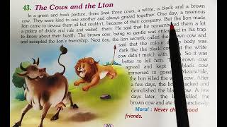 The Cows and the Lion English Reading with Hindi Explanation  English amp Vocabulary Seekhe [upl. by Karsten]