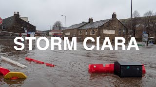 Storm Ciara Floods in Calder Valley Yorkshire  Storm Ciara 2020 stormciara [upl. by Wellesley917]