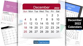 December 2022 Calendar  123FreeVectors [upl. by Dupin]