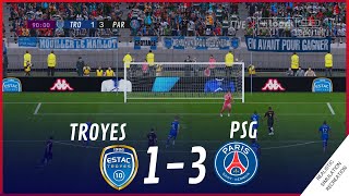 TROYES vs PSG 13 • MATCH HIGHLIGHTS  VideoGame Simulation amp Recreation [upl. by Philemol]