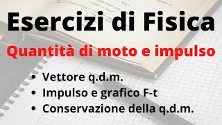 Fisica 1 – Esercizi svolti – Quantità di moto e impulso [upl. by Hrutkay]