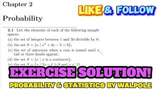 Probability amp Statistics for Engineers amp Scientists by Walpole  Solution Chap 2 [upl. by Aliekat]