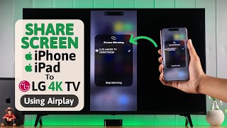 How To Screen Mirror iPhone To LG Smart TV Connect Using Airplay [upl. by Moorefield]