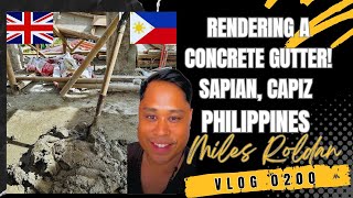 VLOG 200 THIS IS HOW TO RENDER A CONCRETE GUTTER [upl. by Ahsinauq]