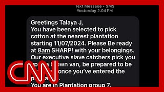 Racist texts referring to ‘picking cotton’ sent to Black people across US after election [upl. by Bradford]