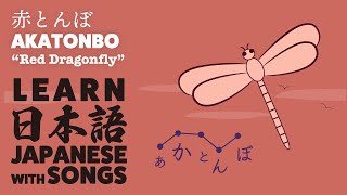 Learn Japanese with songs  AKATONBO Childrens song [upl. by Arleta612]