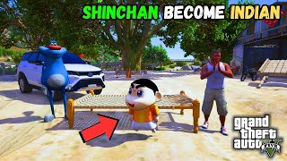 SHINCHANs Shocking Indian Transformation in GTA 5  SHINCHAN And OGGY [upl. by Ecitsuj]