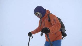 Ski touring  Downhill skiing with skins on snow plough style [upl. by Valiant]