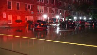 Sinkhole nearly swallows car in Brooklyn [upl. by Swart]