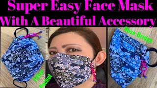 102  How To Make 3D Breathable Face Mask With A Beautiful Accessory  The Twins Day Face Mask [upl. by Syd]