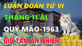 Tử vi QUÝ MÃO 1963 1963 tháng 11 ÂL GIỮ TINH THẦN LẠC QUAN AN NHIÊN ĐỐI DIỆN VỚI MỌI BIẾN CỐ [upl. by Etteyafal]