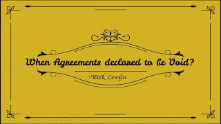 When Agreements are declared to be Void  Contract Law  Easy way  in Hindi [upl. by Mamie3]