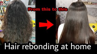 How to do hair rebonding at home  KEUNE SLEEK and SHINE REBOUNDING [upl. by Alliuqaj61]