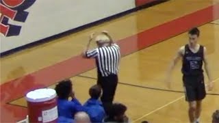 Referee loses toupee in HS basketball game [upl. by Eniamzaj]