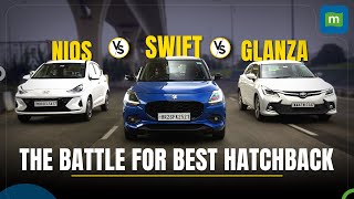 2024 Maruti Suzuki Swift vs Toyota Glanza vs Hyundai Nios comparison review  bestsellers match up [upl. by Akihsat]