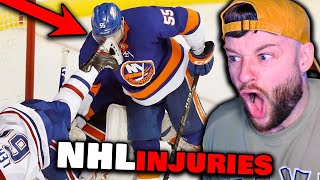 SOCCER FAN REACTS TO THE WORST NHL INJURIES [upl. by Ruel615]