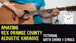 Rex Orange County  AMAZING  Acoustic Karaoke with Chord amp Lyric [upl. by Nevins]