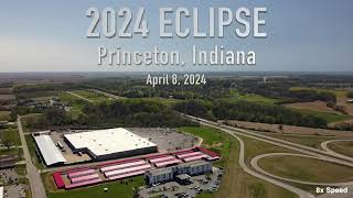 2024 Solar Eclipse Over Princeton Indiana A Stunning 360° Drone Spectacle [upl. by Bibeau]