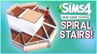 Sims 4 SPIRAL STAIRS BASE GAME Tutorial w platforms No CC  Sims 4 Tutorial  Kate Emerald [upl. by Atwood156]