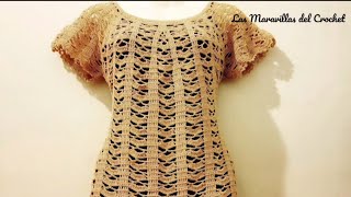 BLUSA tejida a CROCHET 1 crochet ganchillo LasMaravillasdelCrochet [upl. by Sset]