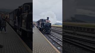 Double fairlie James spooner arriving at porthmadog station train ffestiniograilway [upl. by Neitsabes749]