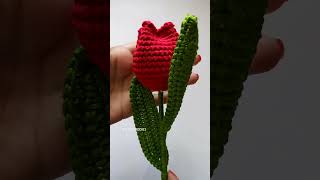 Cómo hacer tulipanes a crochet paso a paso crochet short tutorial viral [upl. by Platt]