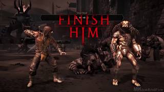 Mortal Kombat X All Scorpion Fatalities On Alien Leatherface Predator Jason Voorhees Walkthrough [upl. by Thirzi799]