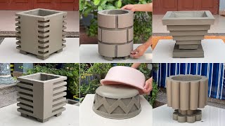 6 Project Beautiful Plant Pot From Cement  Youll Want To Make For Your Garden [upl. by Tehr]