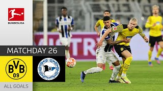 BVB wins at Haaland comeback  Borussia Dortmund  Arminia Bielefeld 10  All Goals  BL 2122 [upl. by Kowatch]