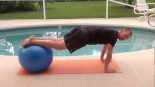 Swiss Ball Jack Knife Challenging Core Exercise on the Stability Ball [upl. by Lawler]