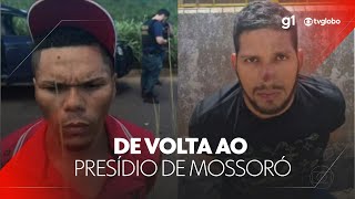 PF leva detentos que ficaram 50 dias foragidos de volta ao presídio federal de Mossoró g1 JN [upl. by Aziul837]