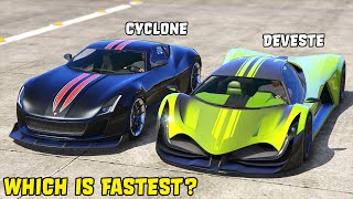 GTA 5  DEVESTE EIGHT vs COIL CYCLONE  Which is Fastest [upl. by Hcab341]