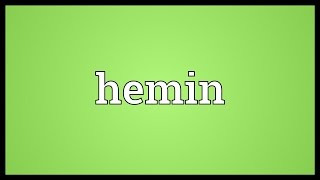 Hemin Meaning [upl. by Nnednarb150]