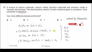 970112MJ24Q17 Cambridge International AS Level Chemistry MayJune 2024 Paper 12 Q17 [upl. by Heydon673]