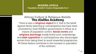 Factors Responsible for Population Growth in Africa  Part II  Africa  The Alalibo Academy [upl. by Lyred90]