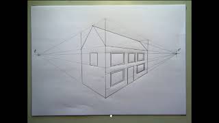 Two Point Perspective Sketching Lesson Two  House [upl. by Arodoeht]