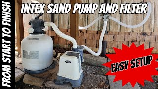 How To Set Up An Intex Sand Pump and Filter For The First Time  Coleman Above Ground Pool [upl. by Aicilif406]