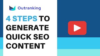 4 Steps to Generate Quick SEO Content [upl. by Richers]