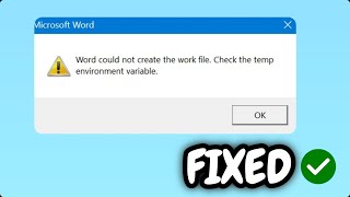 FIXED quotWord could not create the work filequot error [upl. by Noiwtna700]