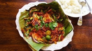 Pan Grilled Rockfish Fillet In Banana Leaf [upl. by Amej257]