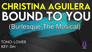 Christina Aguilera  Bound To You  Karaoke Instrumental  Lower [upl. by Aronle233]