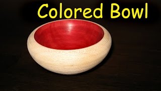 Colored Wooden Bowl  Woodturning [upl. by Yebba]