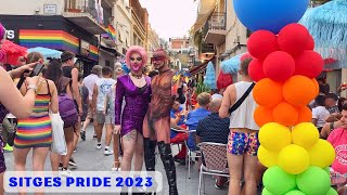 Sitges Walk on Pride Day 2023 in Barcelona Spain  Before amp After the Parade [upl. by Aneala]