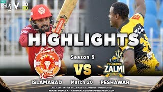 Peshawar Zalmi vs Islamabad United  Full Match Highlights  Match 20  7 March  HBL PSL 2020  MA2 [upl. by Etteyniv]