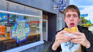 AMERICAN tries FAT BASTARD PIES in NEW ZEALAND [upl. by Arlyn]