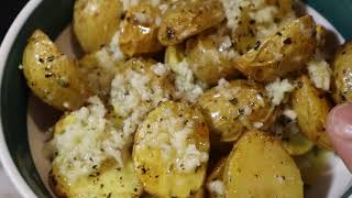 How to Make Buttery Garlicy Air Fryer Mini Potatoes [upl. by Aldo]